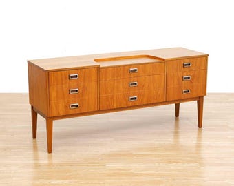 Mid Century Six Drawer Teak Dresser 1960s Bedroom Drawers
