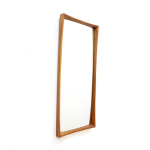 1960s Danish Teak Wall Mirror Mid Century Wooden Bedroom Mirror