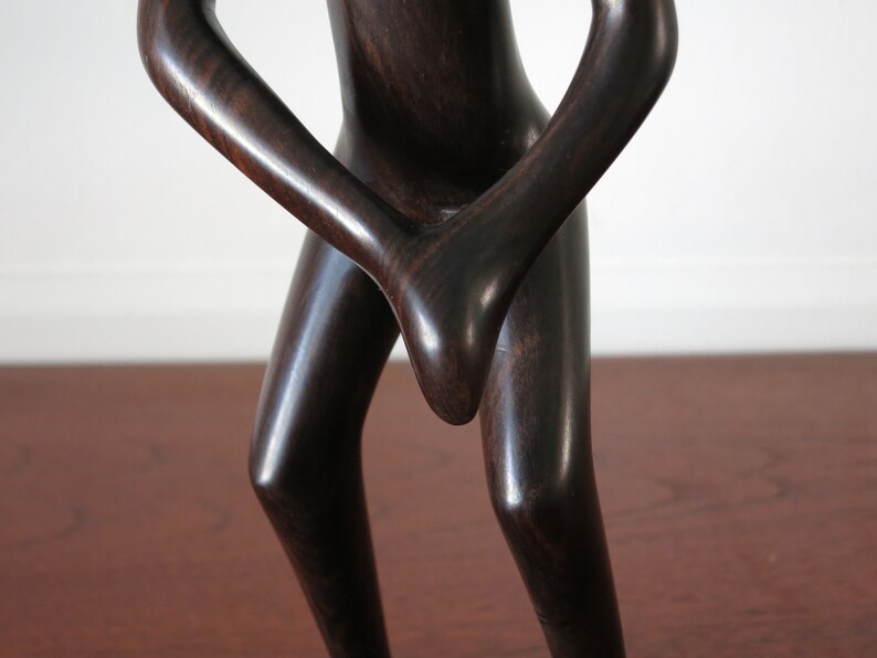 Vintage Ironwood Female Sculpture Modernist Woman Wooden Form Sculpture Handmade