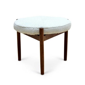 Danish Modern Round Vanity Stool by Hugo Frandsen