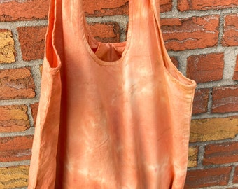 Fall Hand dyed orange tote bag. 100% COTTON. Tie dye bag. Hand dyed bag. Lightweight bag. Reusable bag. Practical gift. Halloween