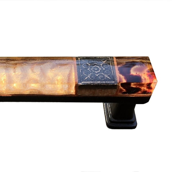 Copper Canyon - Amber/Tortoise Shell Glass Mosaic Tile Drawer Pull