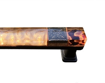 Copper Canyon - Amber/Tortoise Shell Glass Mosaic Tile Drawer Pull