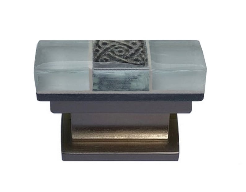 Silber Charm Glas Mosaik Schrankknopf Glasknopf Grauer Knauf | Etsy