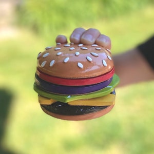 Handmade Burger Coaster Set: Quirky Kitchen Decor, Foodie Gift