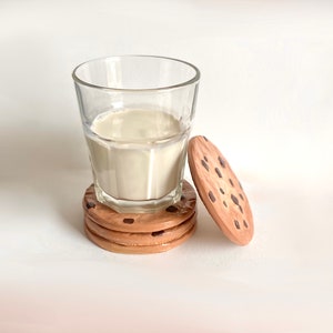 Chocolate chip cookie coaster set of 4