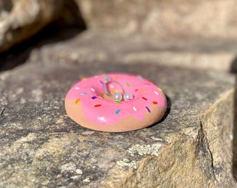 Doughnut trinket bowl Handmade doughnut gift for friend unique jewelry holder food inspired gift ideas