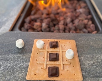 Tic Tac toe board clay, s’mores inspired clay tic tac toe game