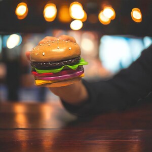 Handmade burger Coaster set, Handmade Hamburger drink coasters image 4