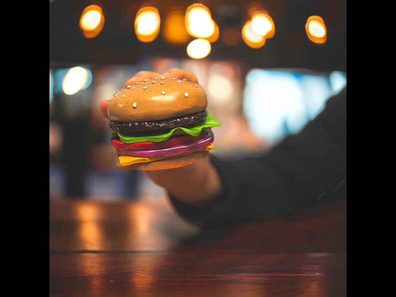 Handmade burger Coaster set, Handmade Hamburger drink coasters image 4