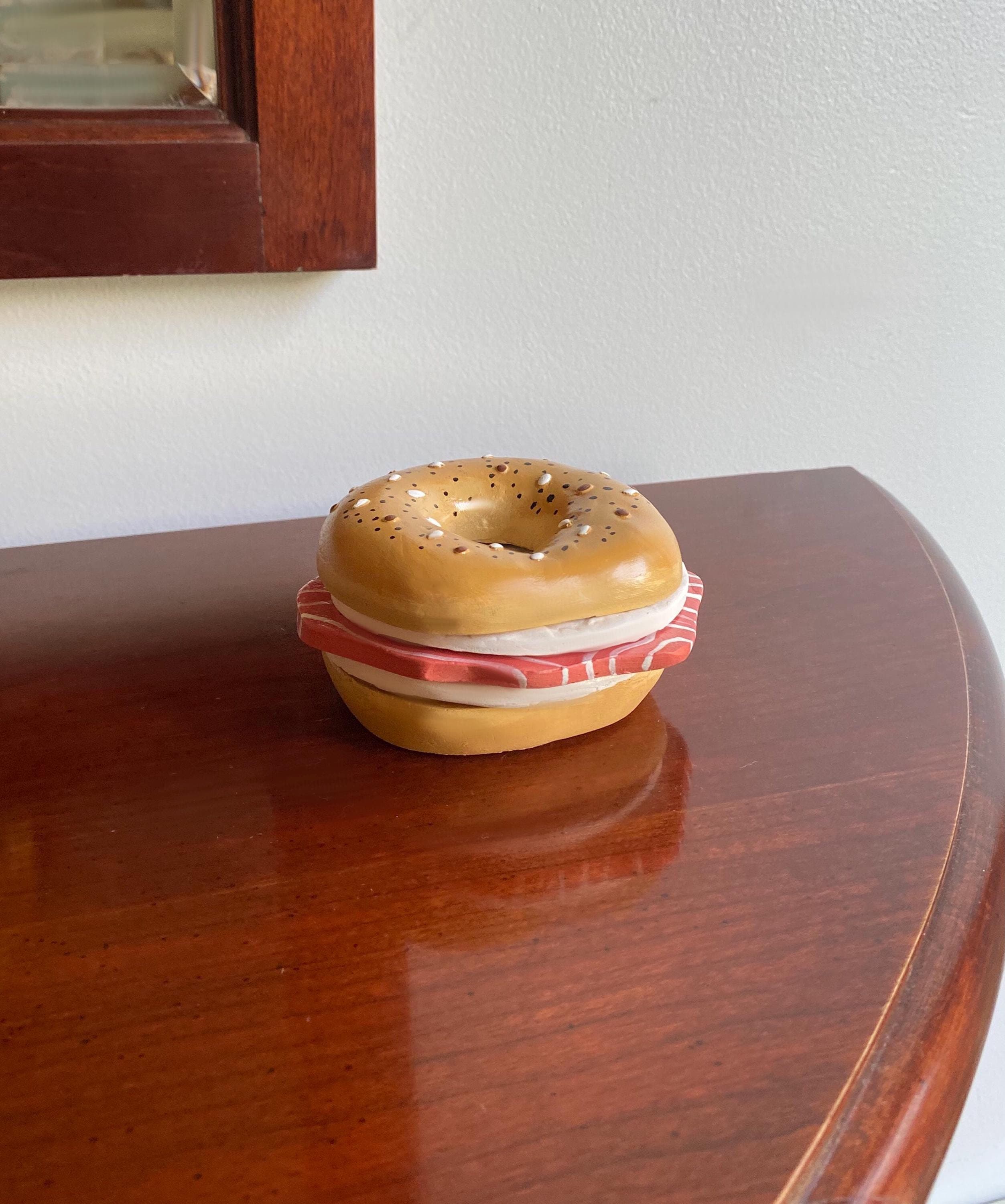 Bagel with lox Coaster set of 4