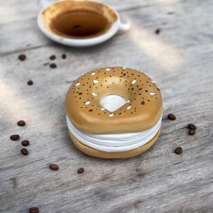 Bagel Coasters Set | Unique Food-Inspired Coasters | Perfect for Coffee Lovers and Kitchen Decor