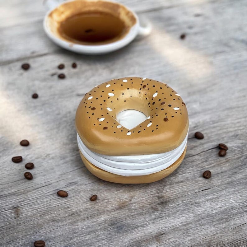 Bagel and Cream Cheese Drink Coasters Set