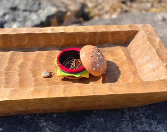 Cheeseburger ring holder handmade unique catch all