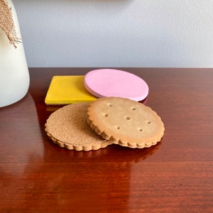 Cracker and cheese coaster set, handmade fun coasters for home decor image 4