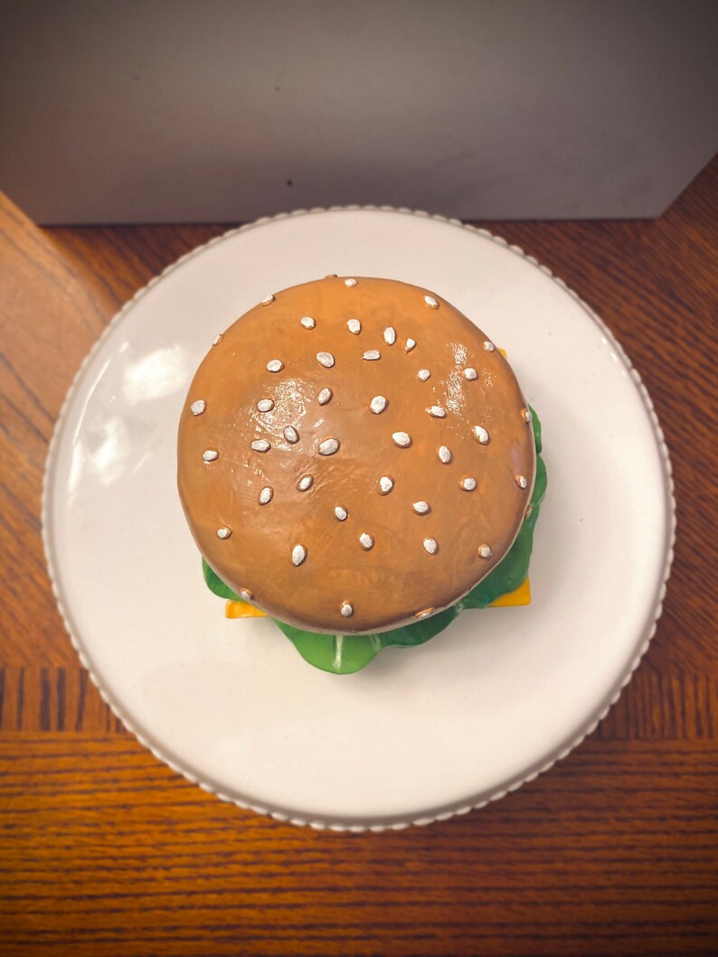 Handmade burger Coaster set, Handmade Hamburger drink coasters image 4