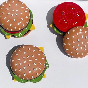 Handmade burger Coaster set, Handmade Hamburger drink coasters image 6