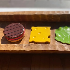 Handmade burger Coaster set, Handmade Hamburger drink coasters image 3