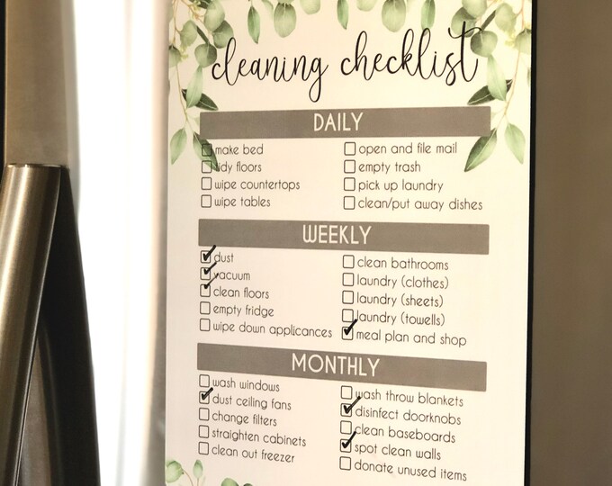 Cleaning Checklist Dry Erase Board Dry Erase Etsy
