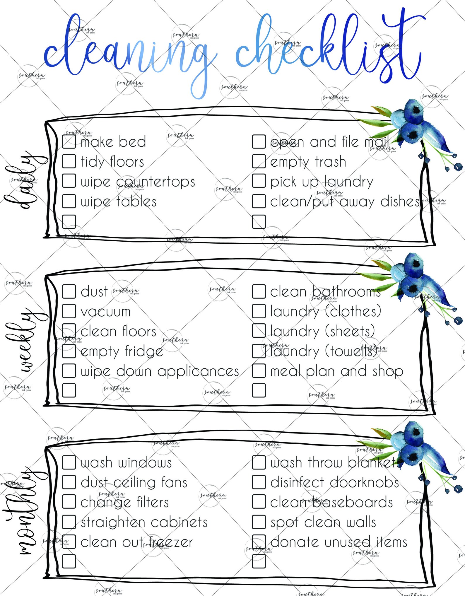 Cleaning Checklist Dry Erase Board Dry Erase Etsy Canada