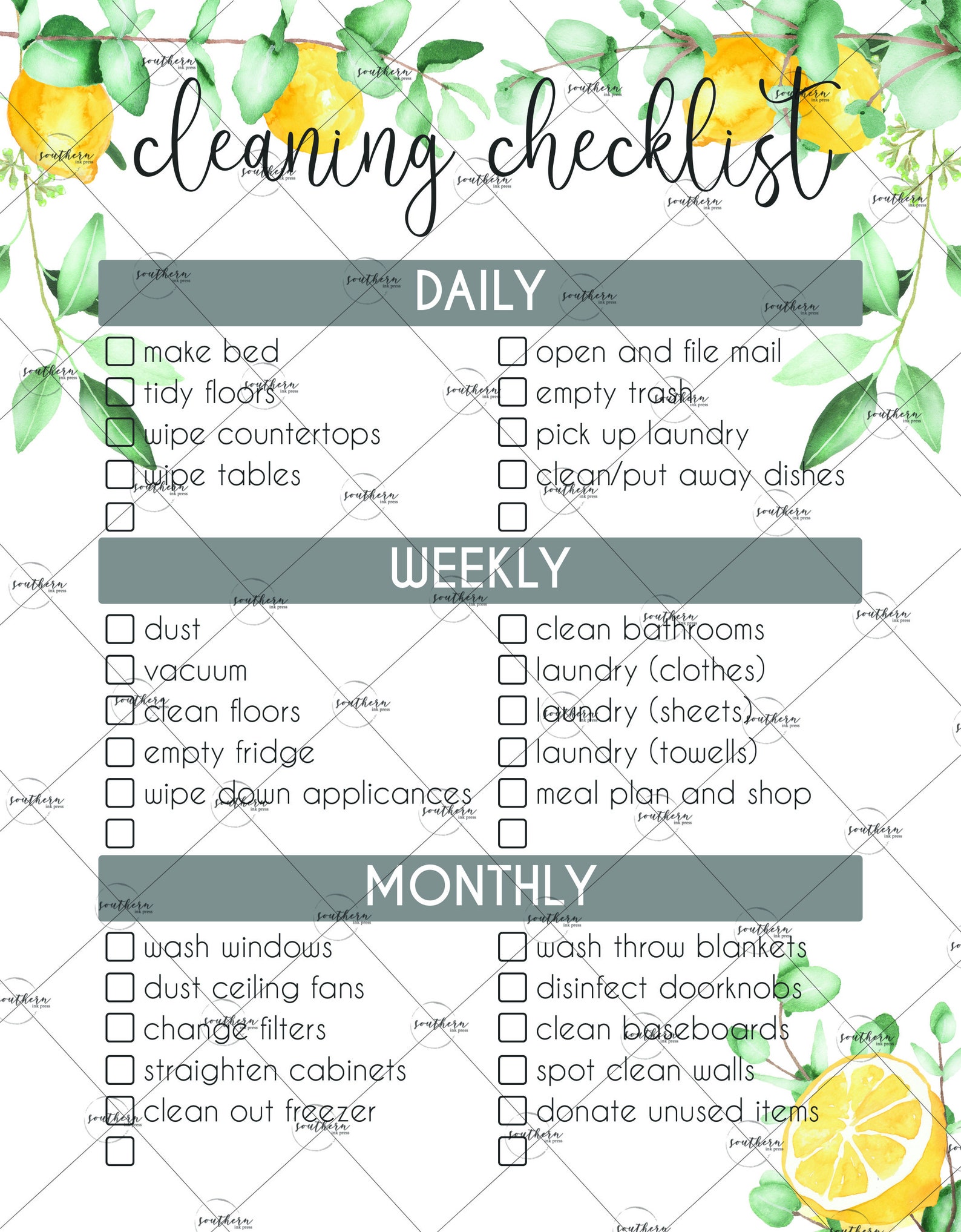 Cleaning Checklist dry erase board dry erase Etsy