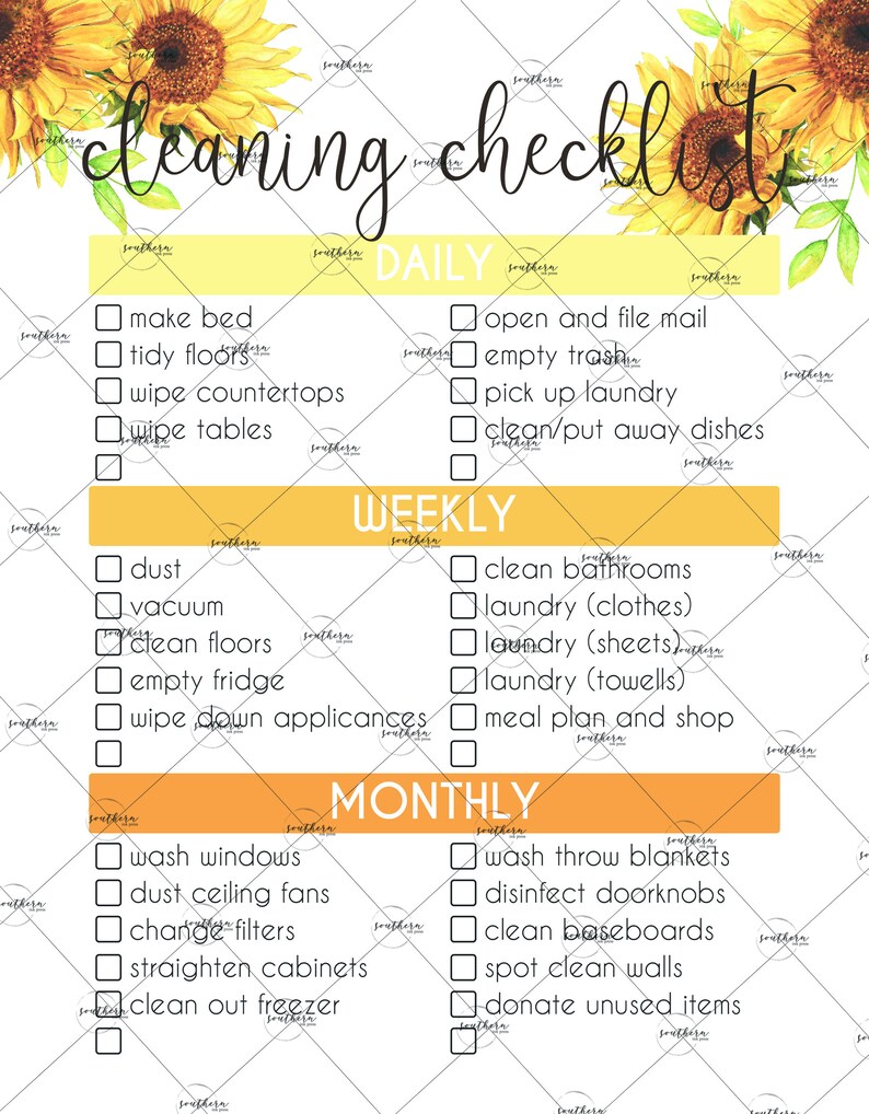 Cleaning Checklist dry erase board dry erase Etsy