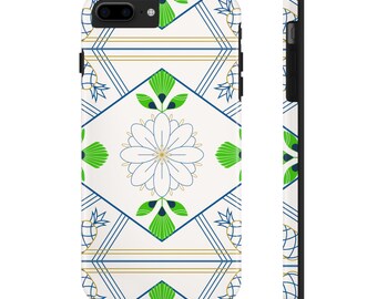 PREPPY Phone Cases, Pineapple Flower Design, Cute & Preppy, Lime Blue Gold, Gift for Mom Sister Wife, Cover, Original Art, Mahj Yall Club