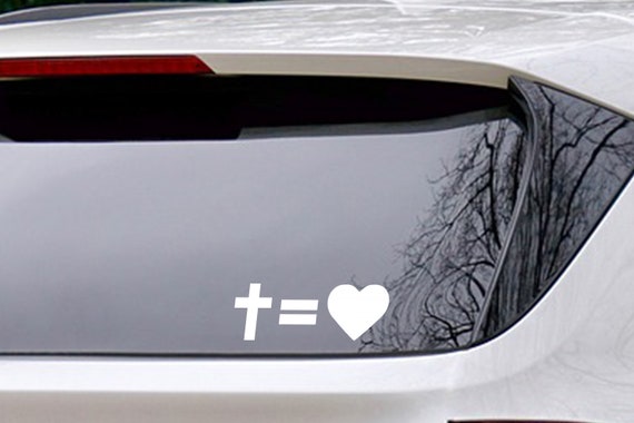 Vinyl Decal Cross Equals Love Faith Christian Etsy
