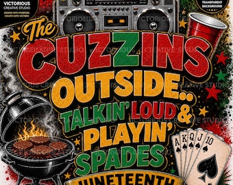 Juneteenth PNG, diseño de barbacoa para reunión familiar (descarga digital)