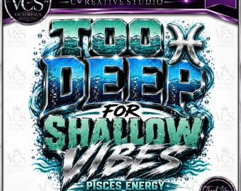 Pisces Energy PNG | Ocean Mindset, Streetwear Design (Digital Download)