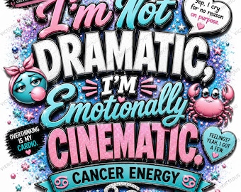 Imagen PNG del signo zodiacal Cáncer / Diseño cinematográfico emotivo (Descarga digital)