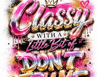 Elegante con un toque de "No me provoques" PNG / Diseño de graffiti cromado rosa para descargar