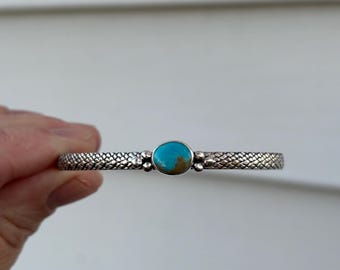 JSK Handmade Kingman Türkis 925 Sterling Silber Manschette Armband