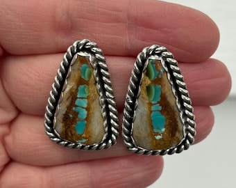 JSK Polychrome Royston Turquoise & sterling silver earrings