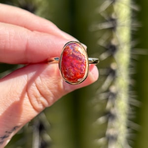 SIZE 8.5 JSK 14 karat gold Fire Opal ring