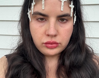 JSK white gothic vintage crucifix dead stock bobbi pins