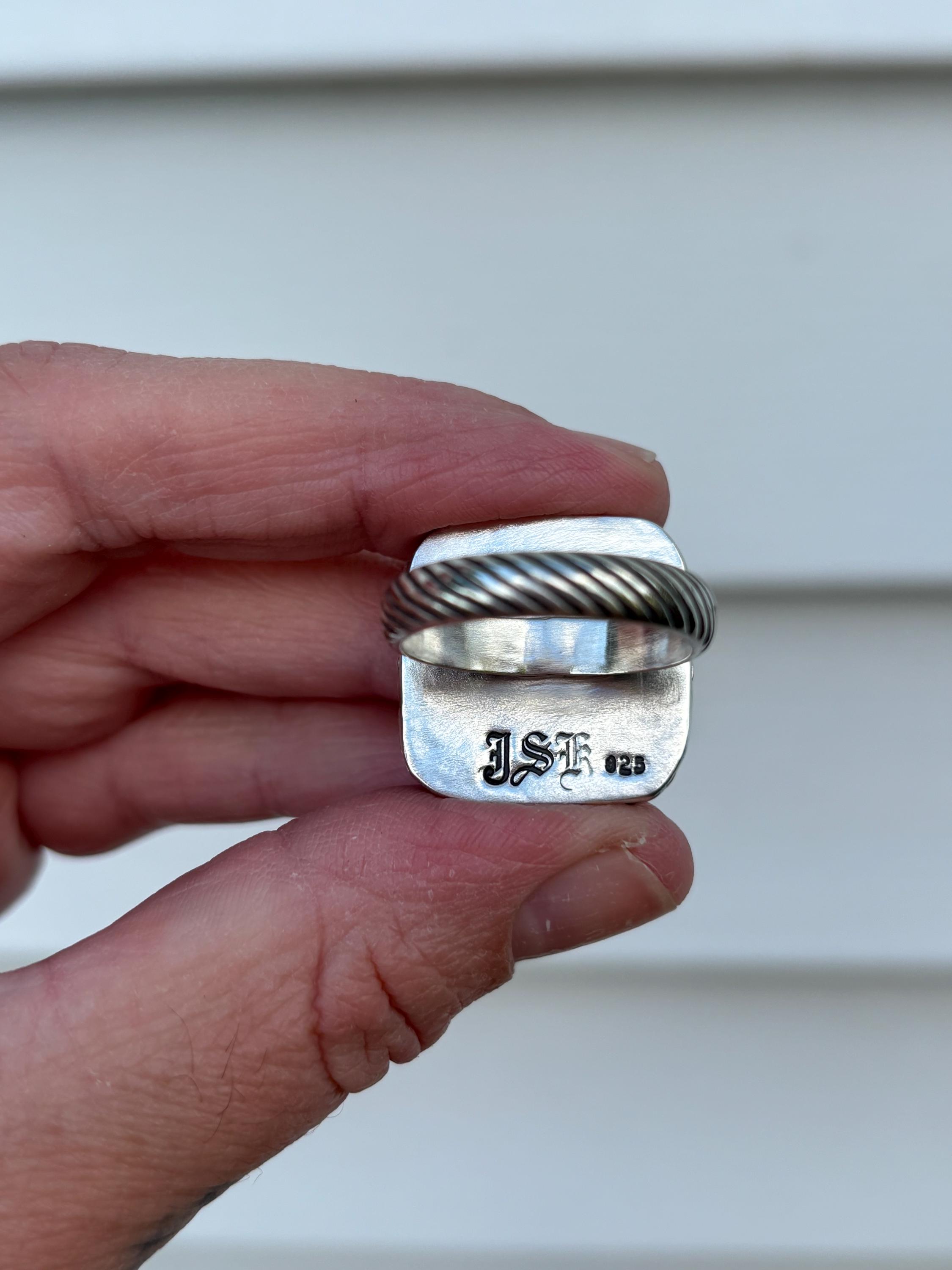SIZE 9 JSK White Playboy Bunny Dice Sterling Silver Ring - Etsy