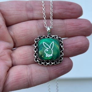 JSK Playboy bunny green dice pendant