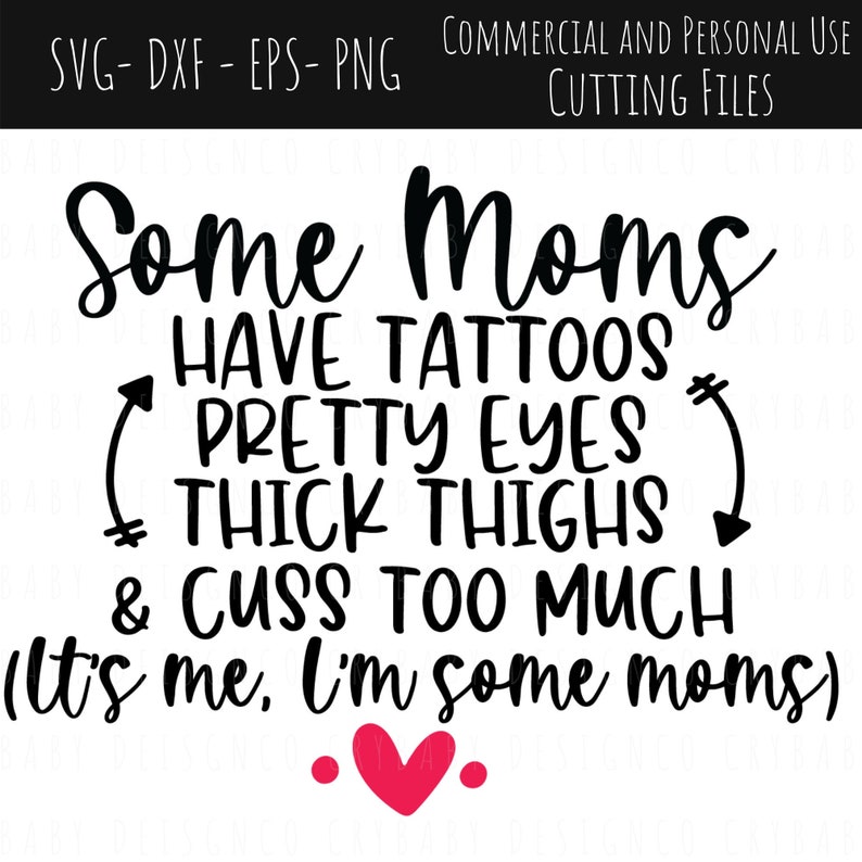 Download Some Mom Have Tattoos with Heart SVG Some Mom Have Tattoos | Etsy