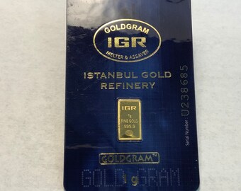 Gold Gram Coin Etsy