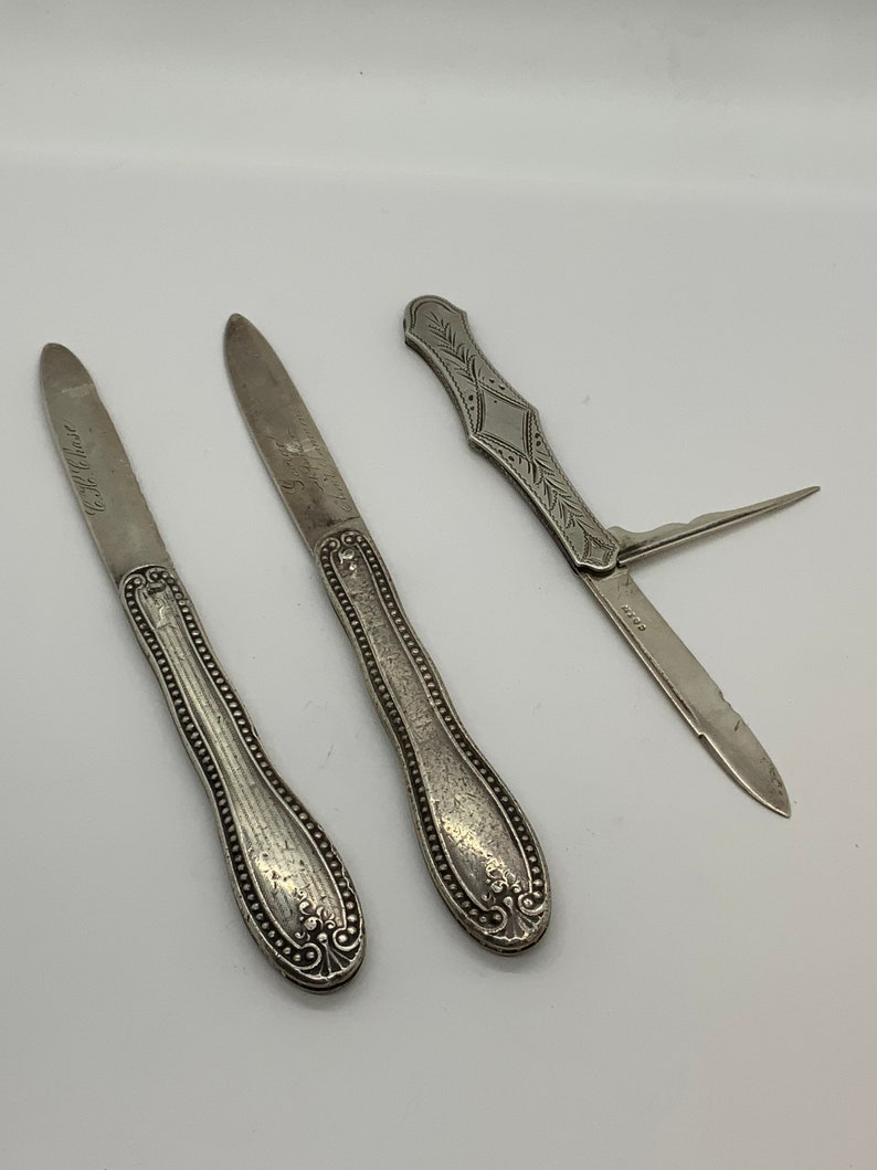Antique Sterling Silver Fruit Knives Lot of 3 Etsy