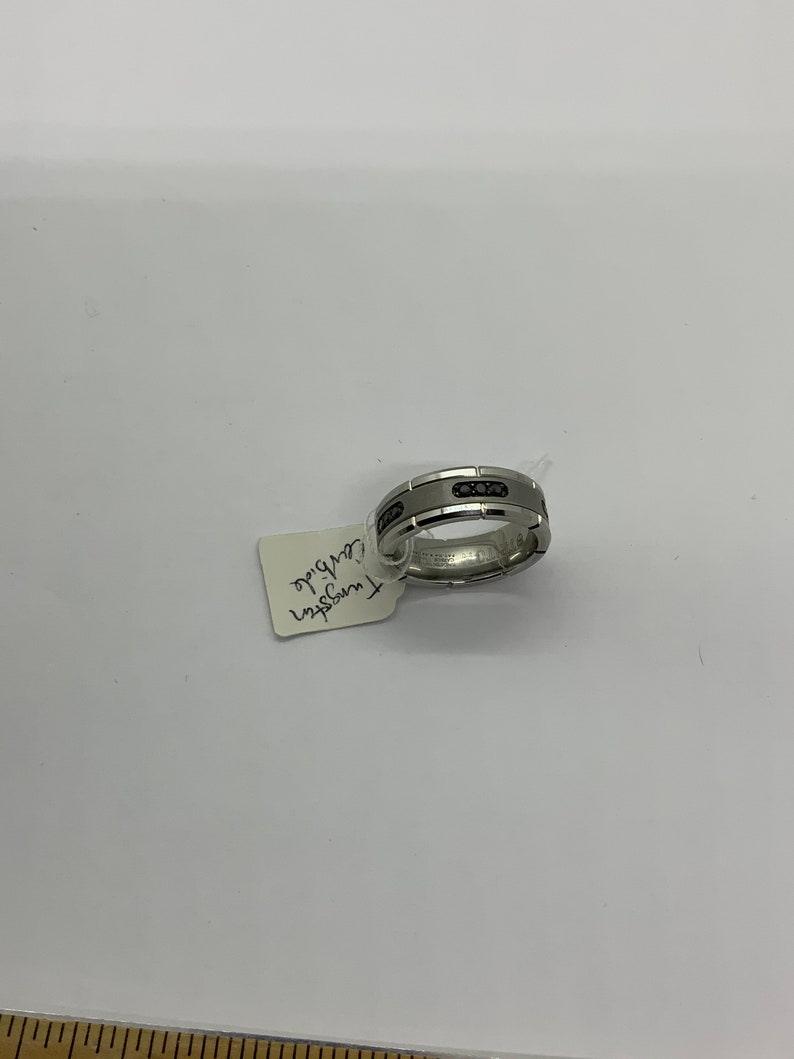 Triton Tungsten Black Diamond Comfort Fit Wedding Band size 13