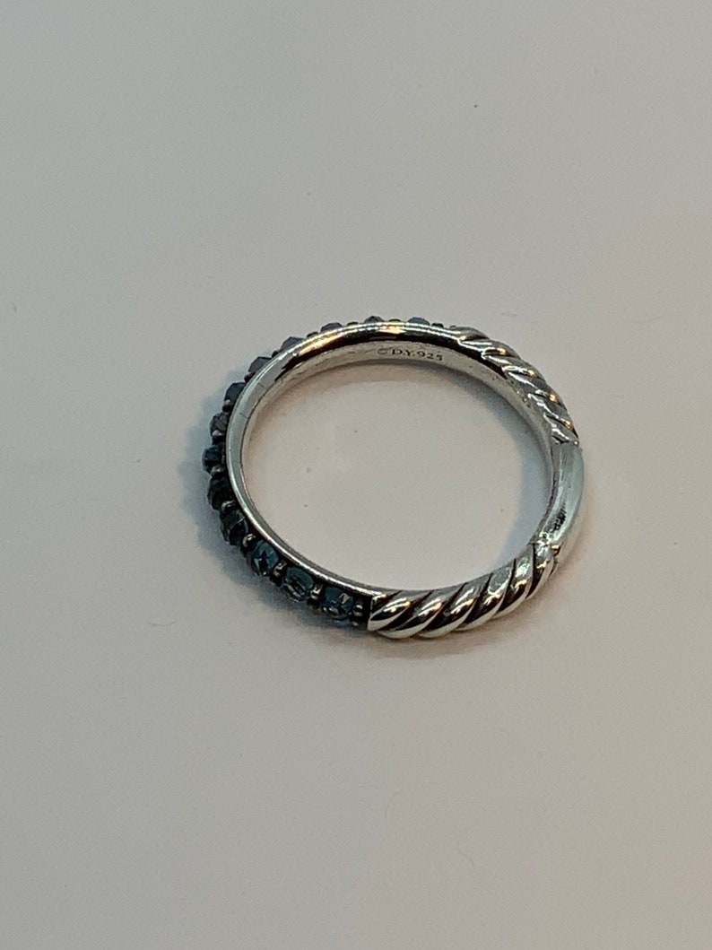 David Yurman 3mm Cable BerriesOsetra Hampton Blue Topaz RingBand