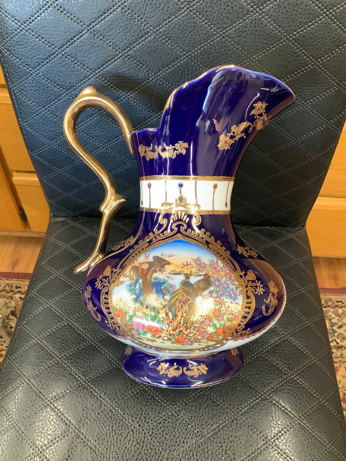 Vintage Limoges France Handpainted Porcelain Water Pitcher Etsy