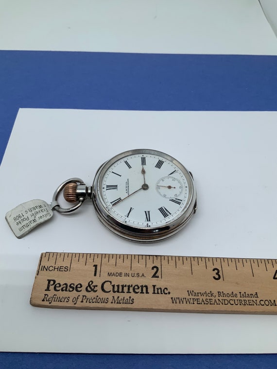 Vintage Waltham Traveler Pocketwatch with Sterlin… - image 9