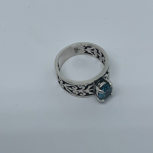 Retired James Avery shops Sterling 925 Adoree Ring with Blue Topaz! Sz.6