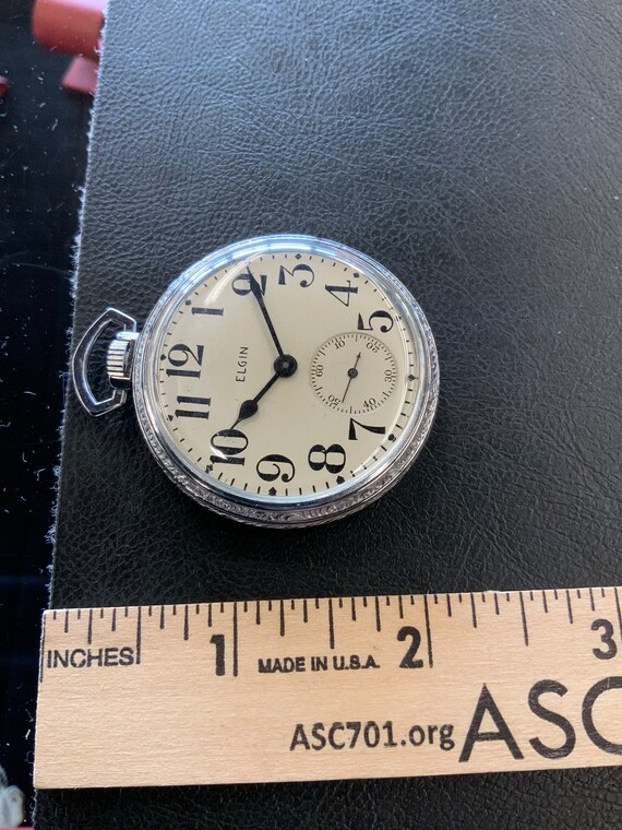 Vintage Elgin 12 size Pocketwatch in Working Cond… - image 7