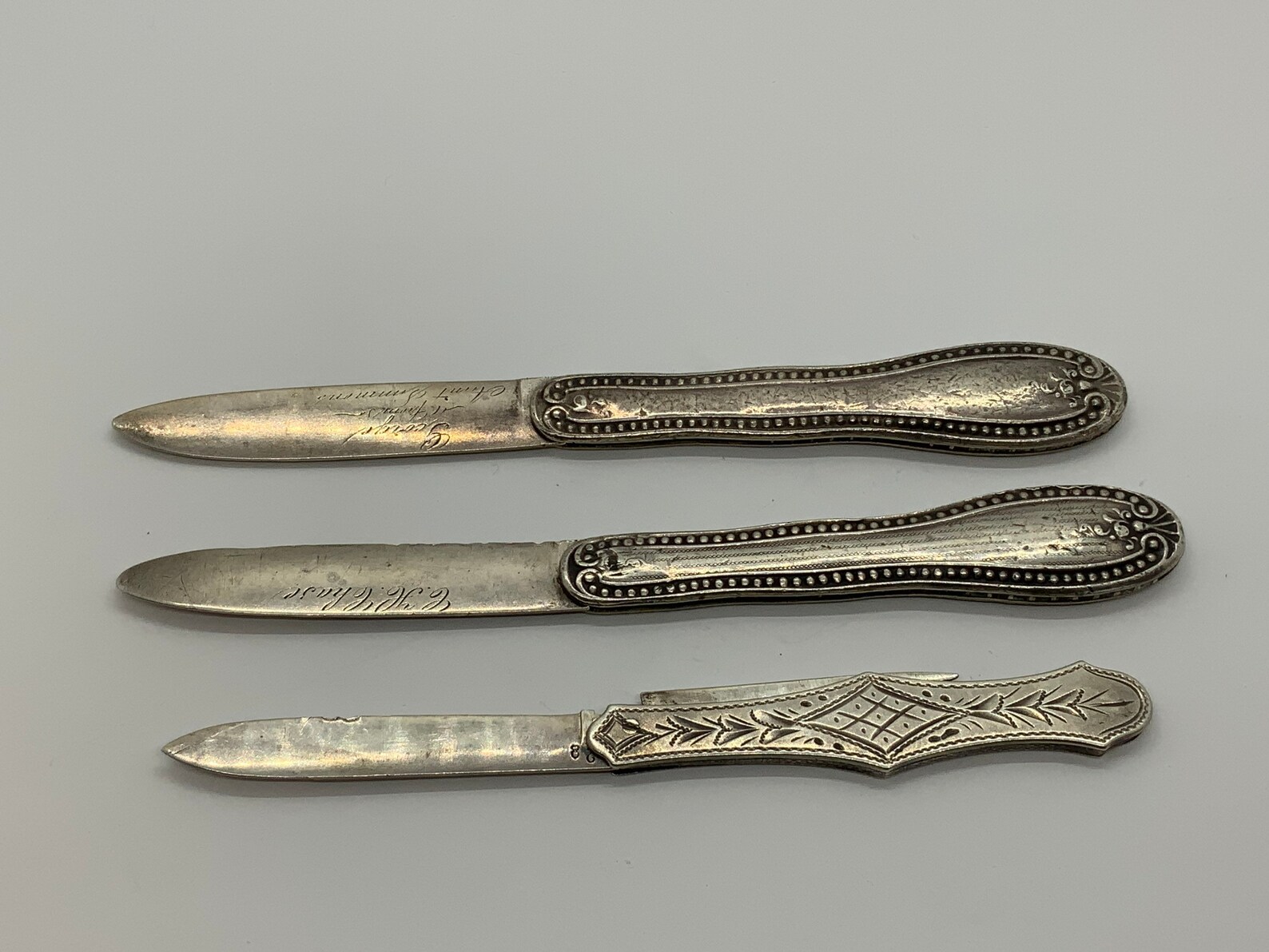 Antique Sterling Silver Fruit Knives Lot of 3 Etsy