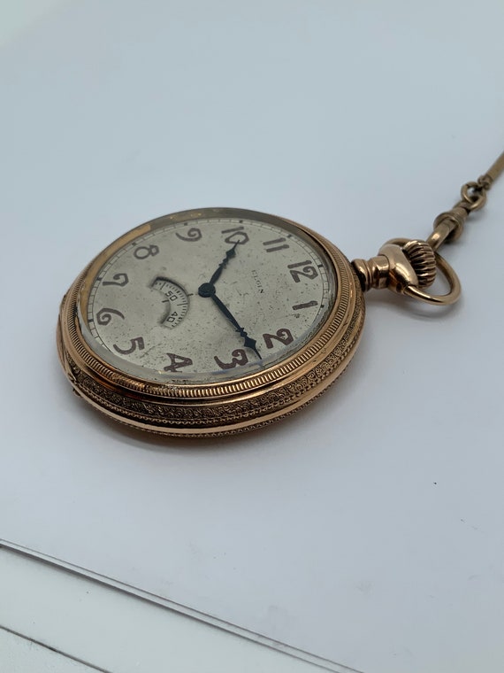 Vintage Elgin 17 Jewel Goldfilled Pocketwatch wit… - image 3