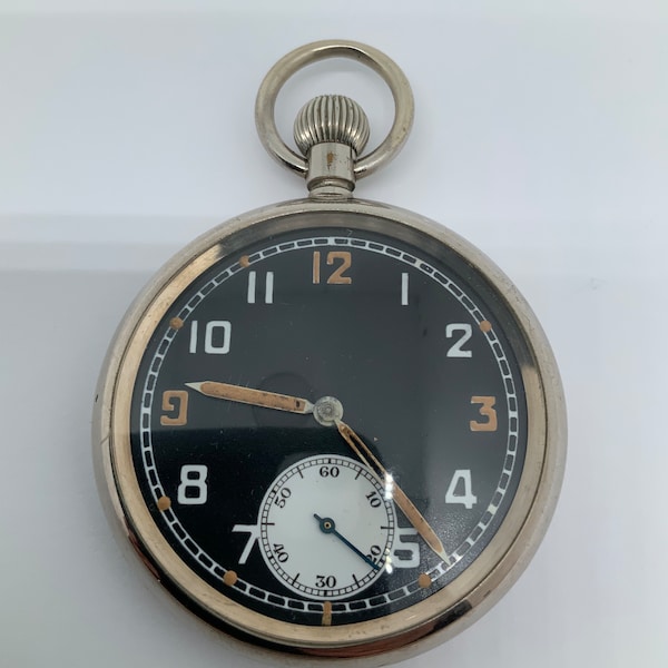 Vintage WW2 British Military GSTP Swiss Made Pocket Watch